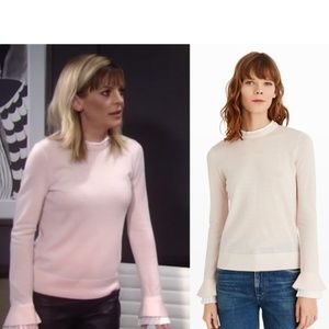 Club Monaco ruffle trim sweater